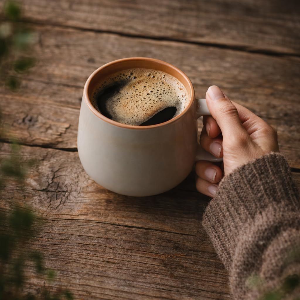 Sage Ash Stoneware Coffee Mug Set – 12 oz Nordic Ceramic Cups, Set of 4