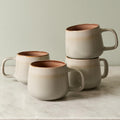 Sage Ash Stoneware Coffee Mug Set – 12 oz Nordic Ceramic Cups, Set of 4